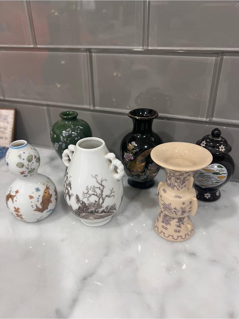 80s Asian Decorative Ceramic Bud Vases - Price for each - Picture 1 of 9